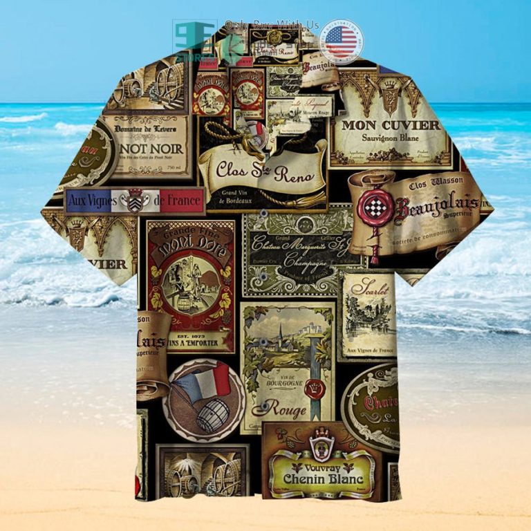 french wine label hawaiian shirt 1 53352