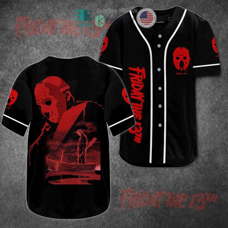 friday the 13th jason voorhees black baseball jersey 1 66880