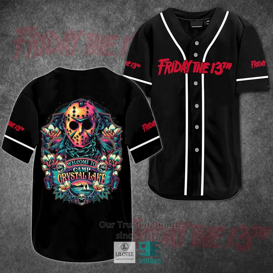 friday the 13th welcome to crystal lake horror movie baseball jersey 1 90365