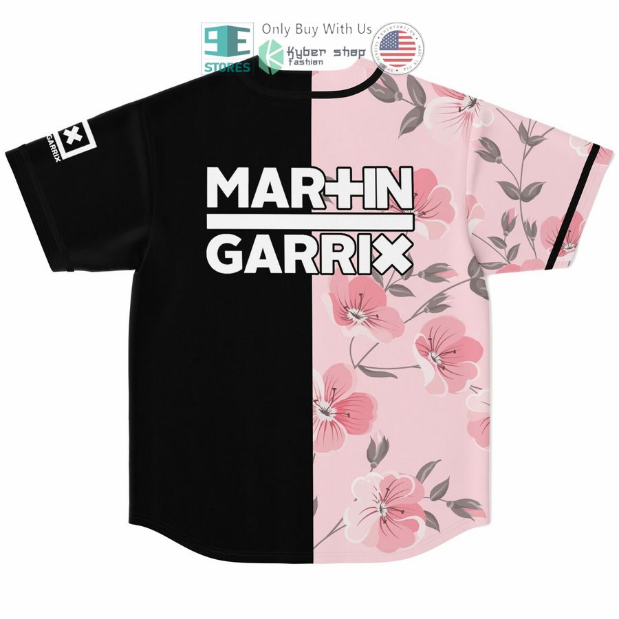 garrix martin flowers black pink baseball jersey 2 16920