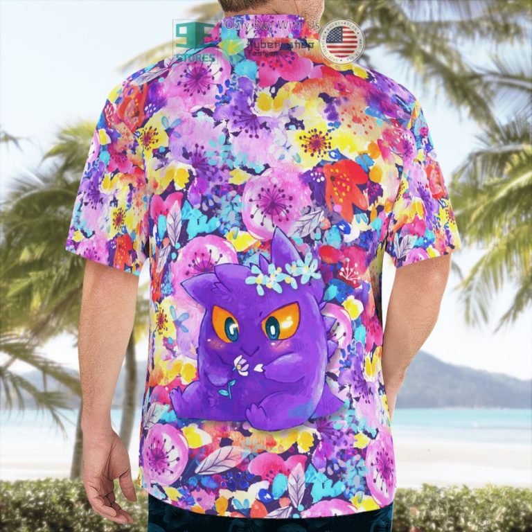 gengar summer flowers hawaiian shirt shorts 3 13496