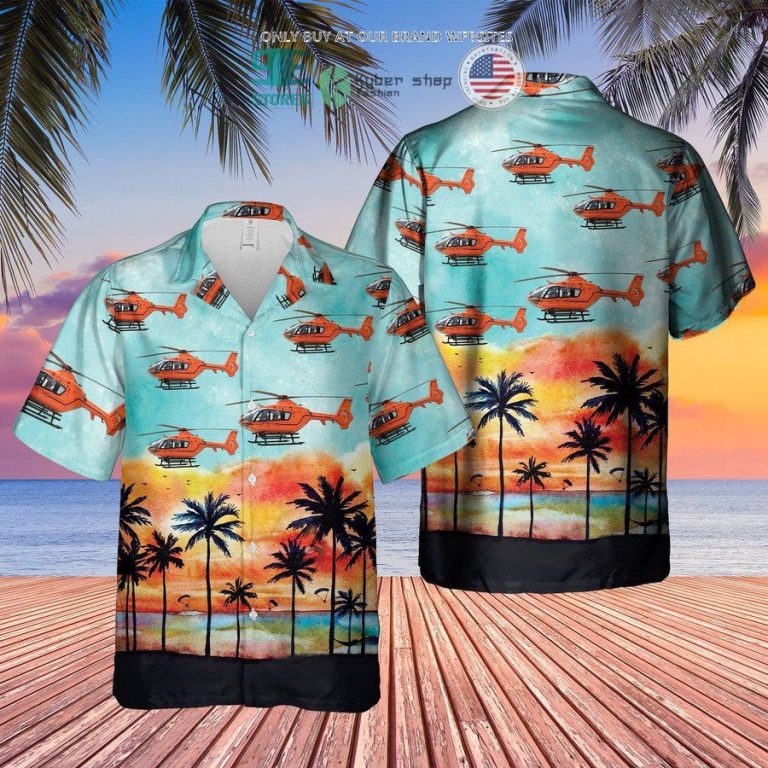 german air medical services helicopter 1 hawaiian shirt shorts 2 37781