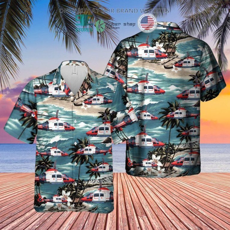 german air medical services helicopter 2 island hawaiian shirt 1 96658