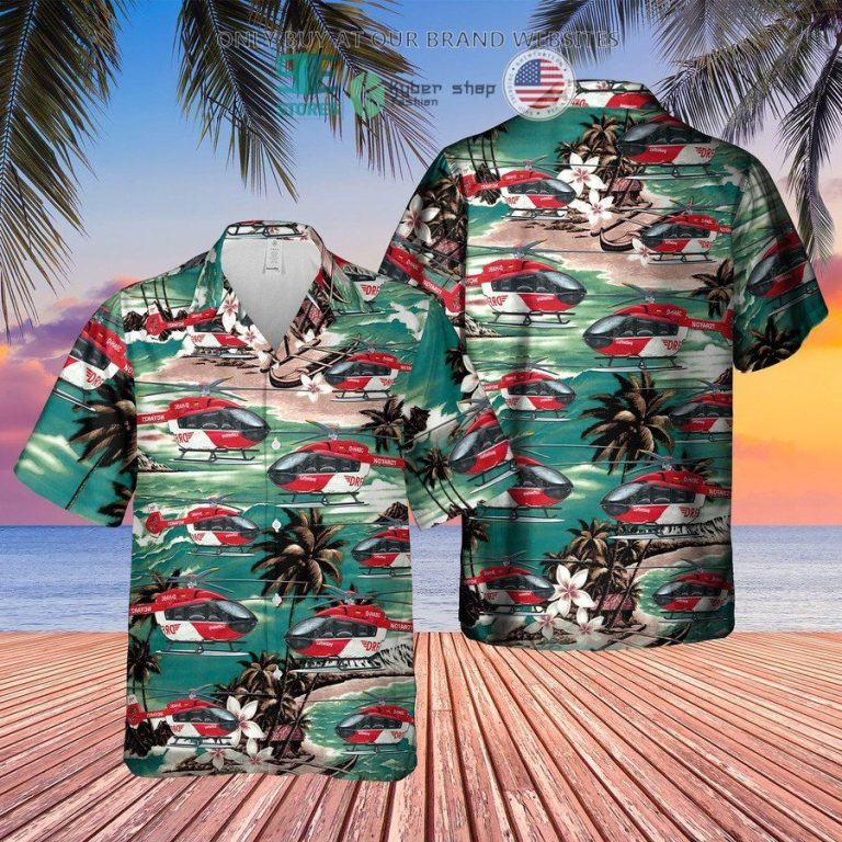 german air medical services helicopter 3 green hawaiian shirt 1 49623