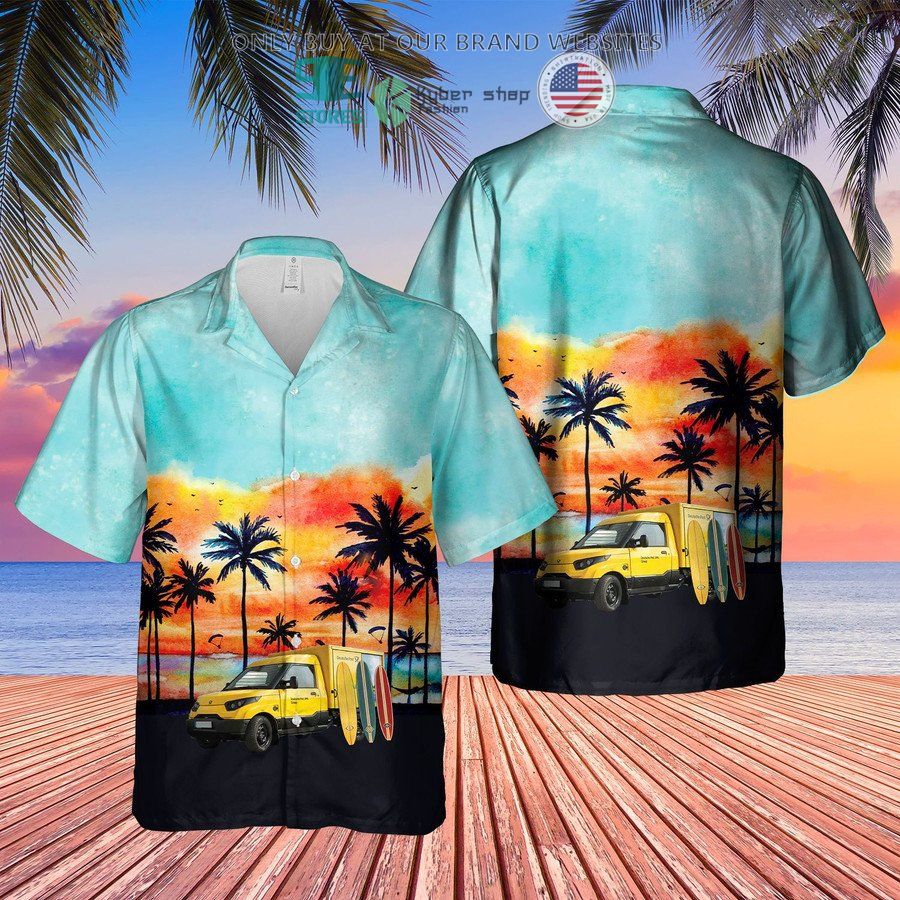 german deutsche post streetscooter hawaiian shirt shorts 1 6110