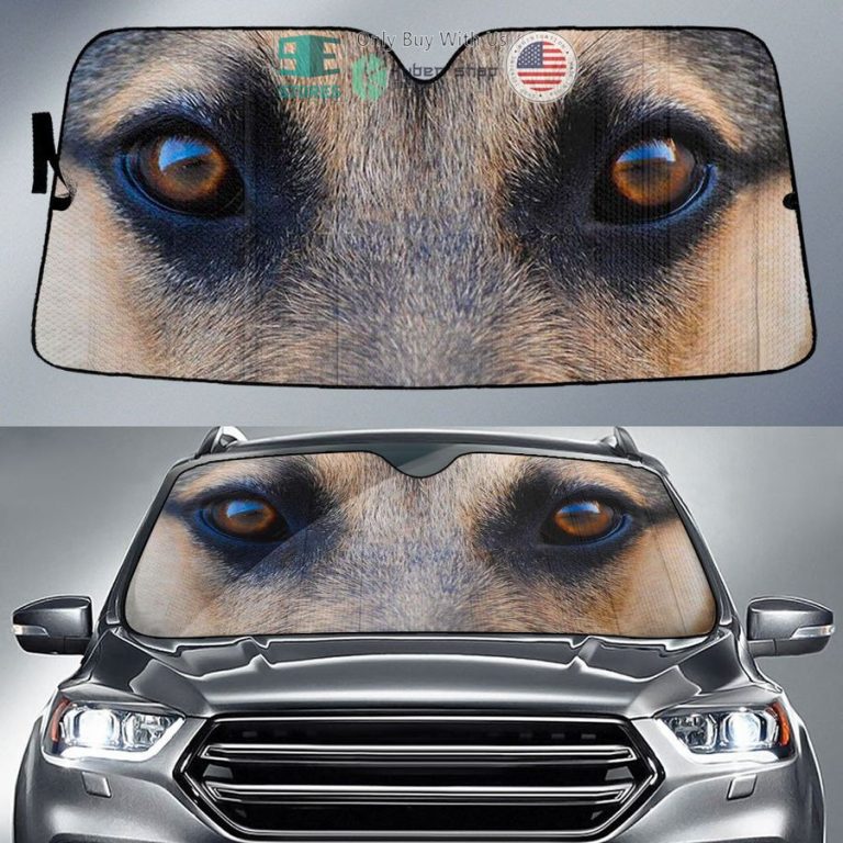 german shepherd dog eyes car sun shade 1 9896