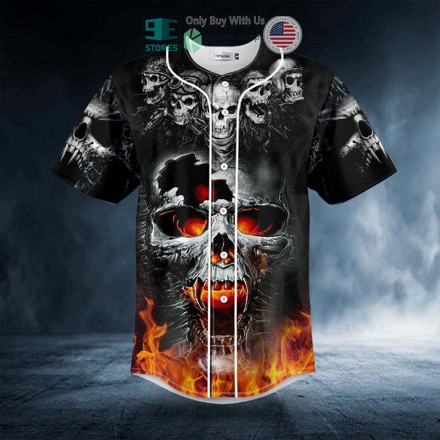 ghost rider fire skull baseball jersey 3 60330