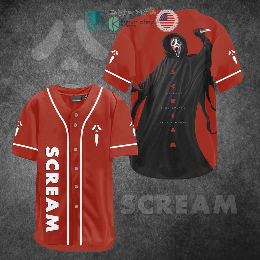 ghostface scream you look like youve seen a ghost baseball jersey 1 73162