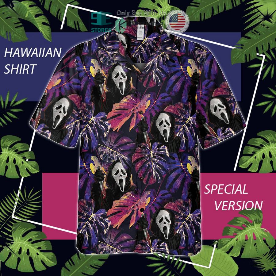 ghostface tropcial violet hawaiian shirt 1 31744