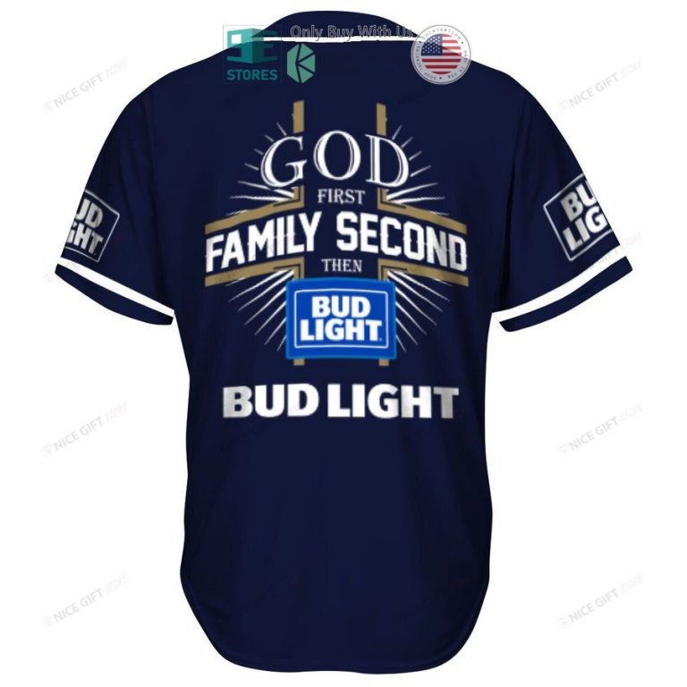 god first family second then bud light blue baseball jersey 3 38684