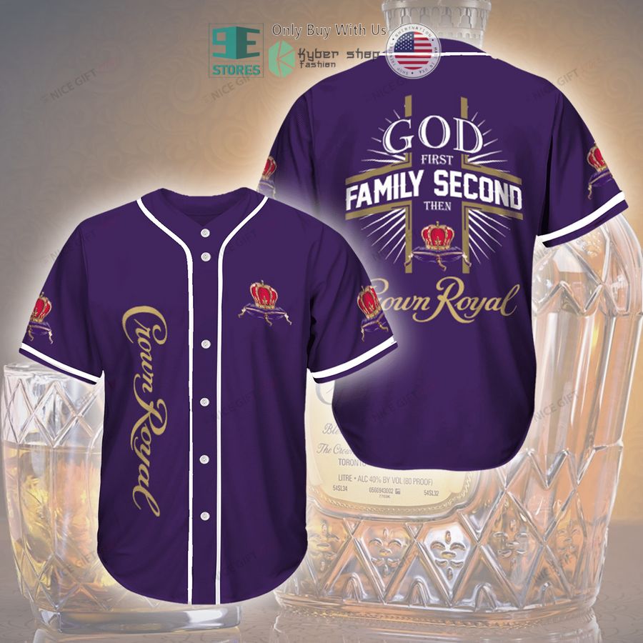 god first family second then crown royal purple baseball jersey 1 53368