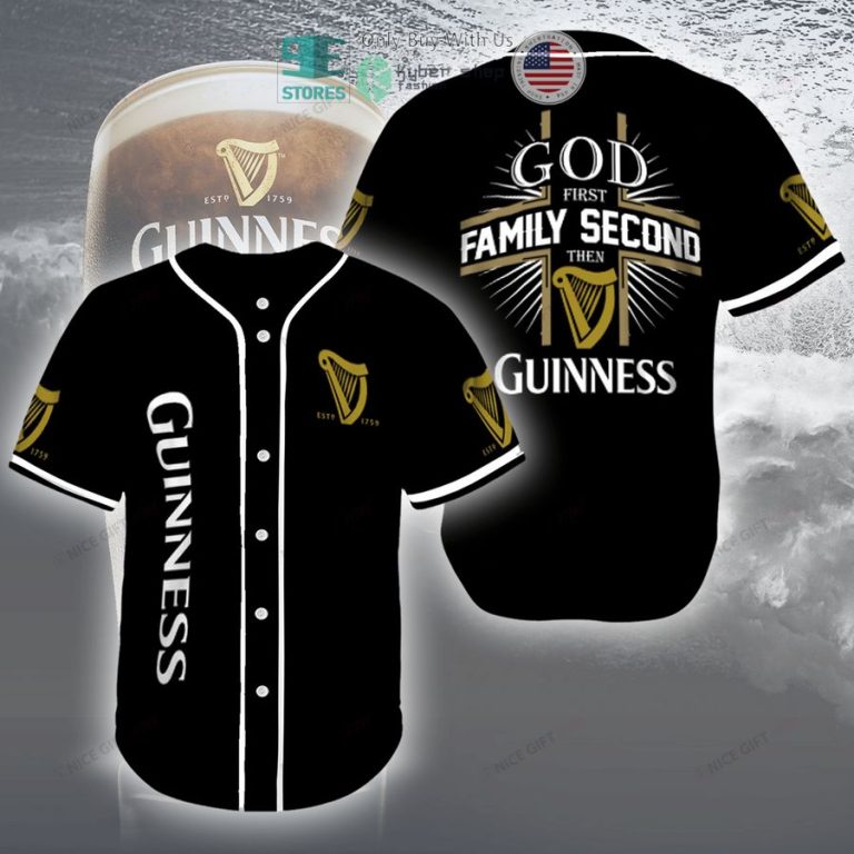 god first family second then guinness black baseball jersey 1 31635