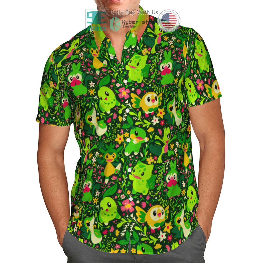 grass pokemon hawaiian shirt shorts 2 84159