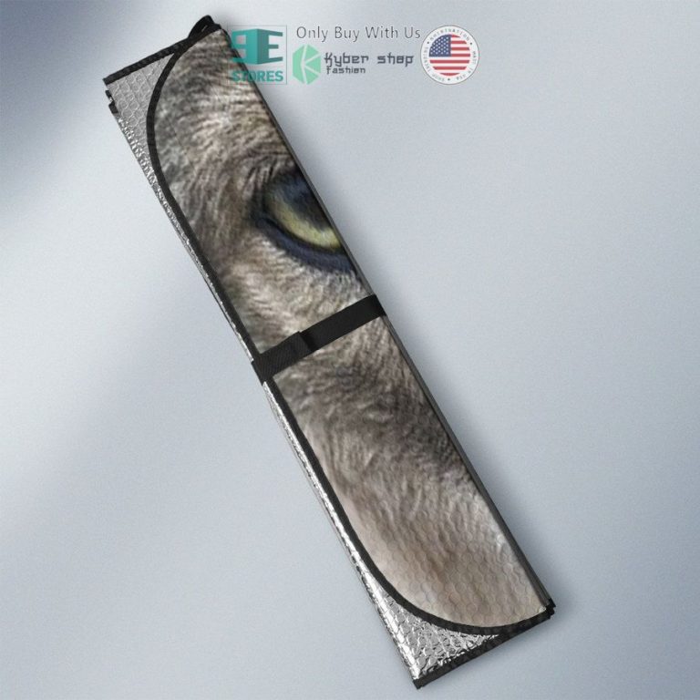 gray wolf eyes car sun shade 3 87323