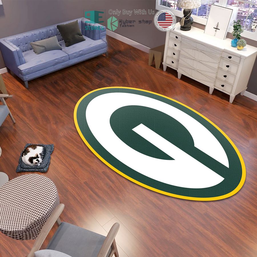 green bay packers logo shaped rug 1 85229