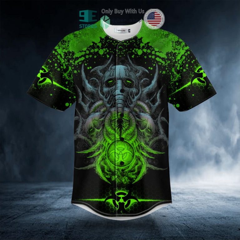 green biohazard monster skull baseball jersey 3 32639