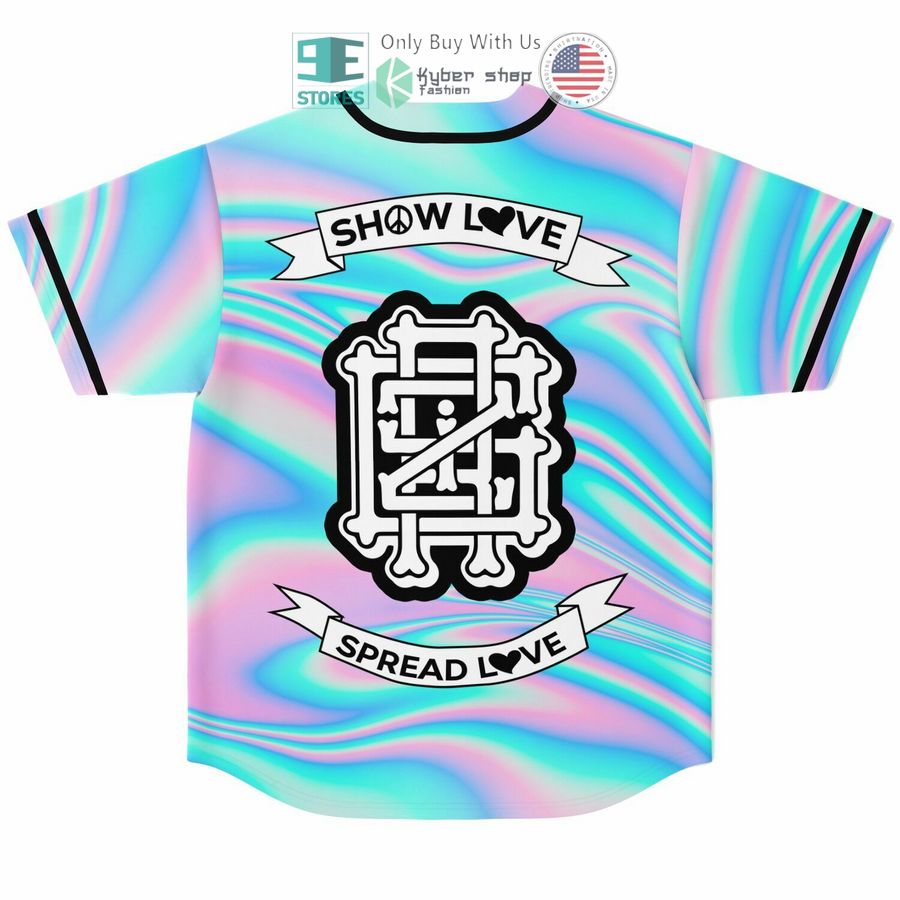 griz bone logo show love spread love baseball jersey 2 15474