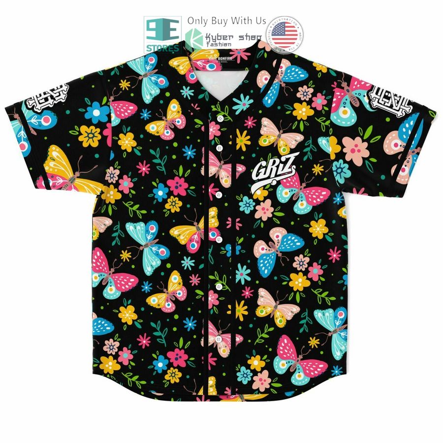 griz butterflies effect black baseball jersey 1 94299