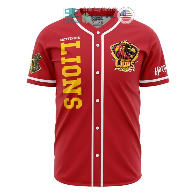 gryffindor lions house harry potter baseball jersey 1 7899