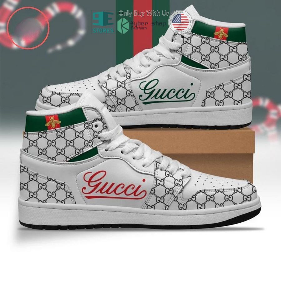 gucci bee white pattern air jordan high top shoes 1 52155