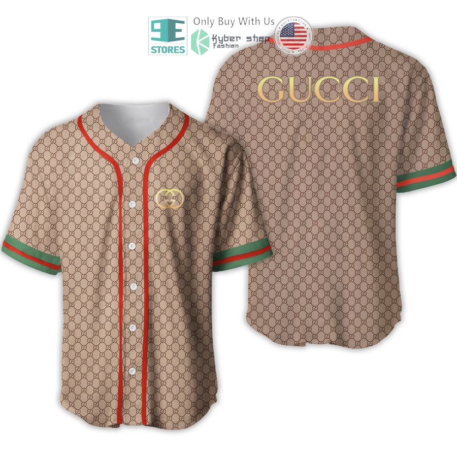 gucci brown pattern baseball jersey 1 99888