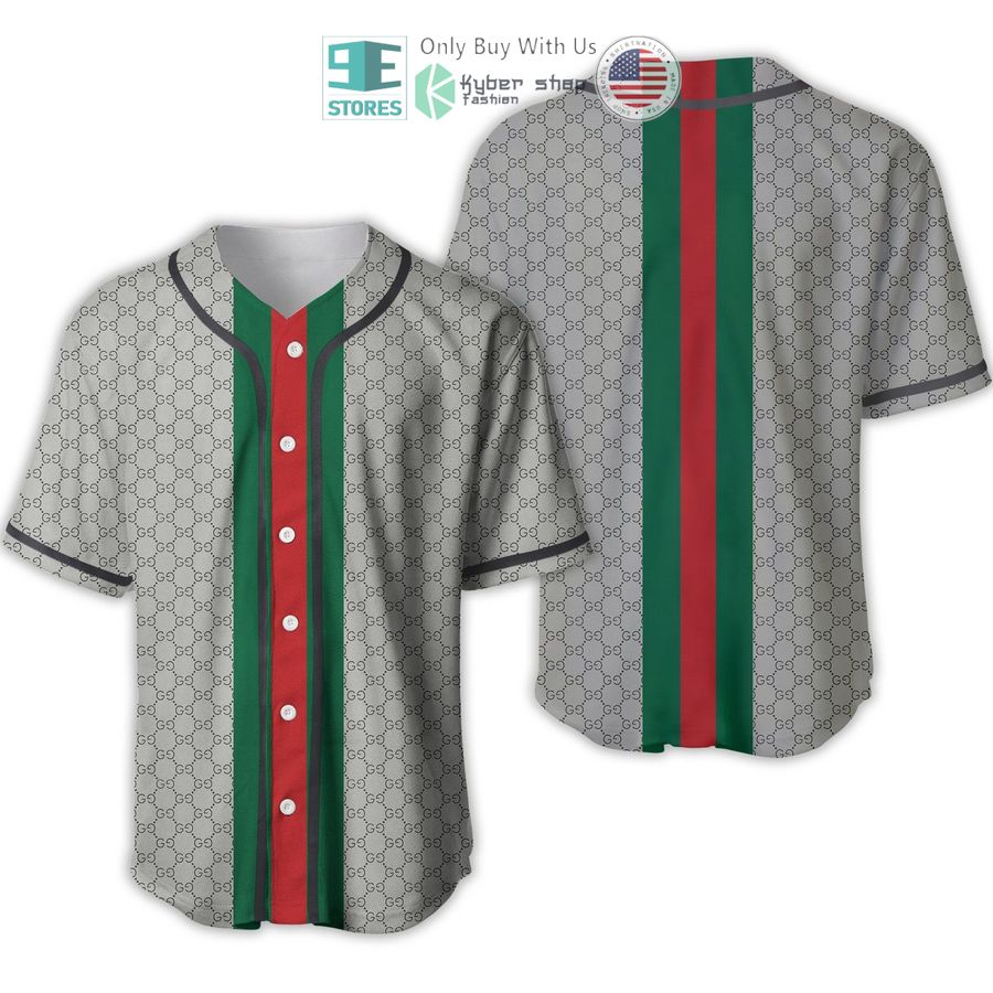 gucci color grey pattern baseball jersey 1 35961