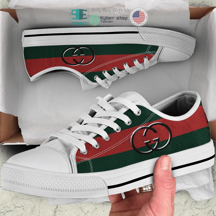 gucci gc logo red green canvas high top shoes 1 3297