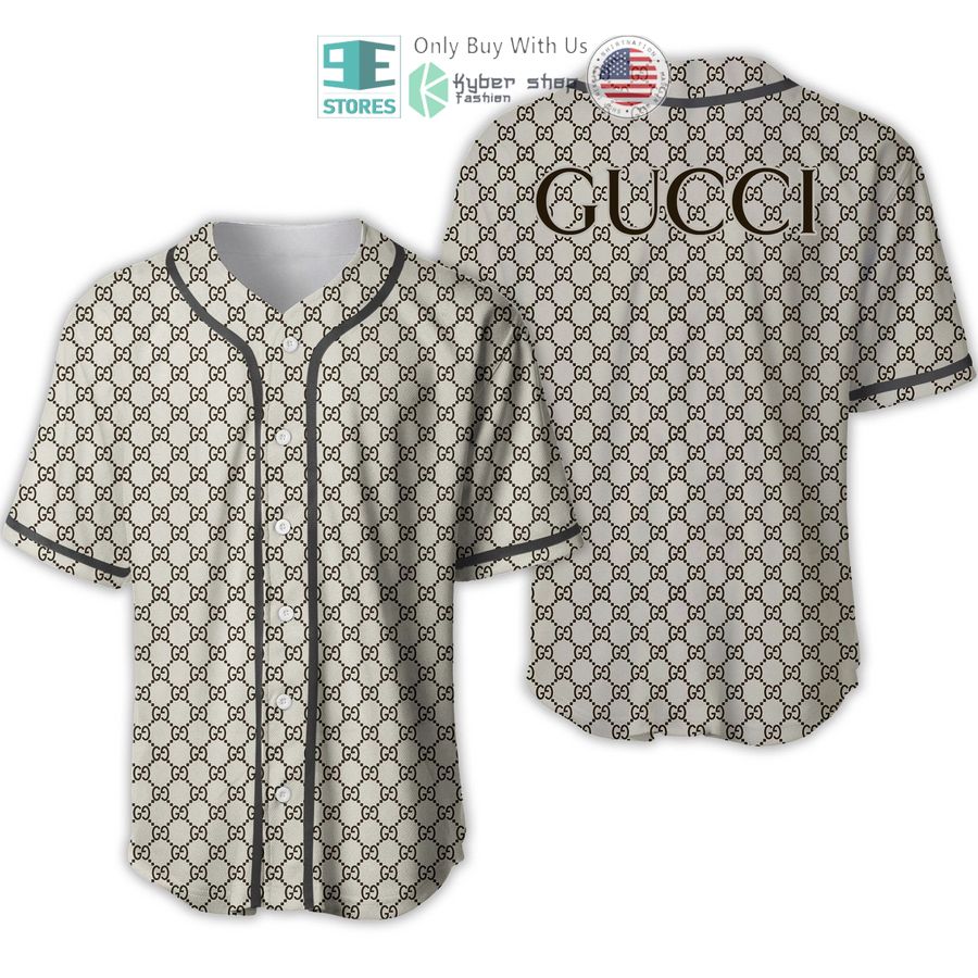 gucci gc white pattern baseball jersey 1 16611