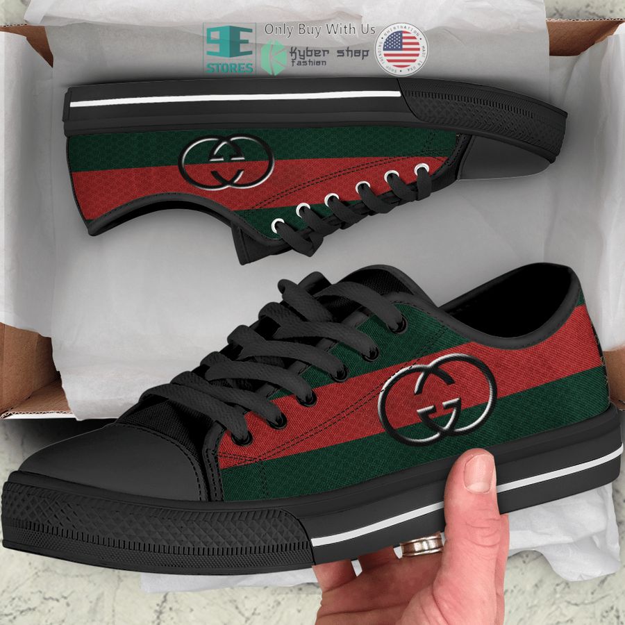 gucci logo red green canvas low top shoes 1 27639