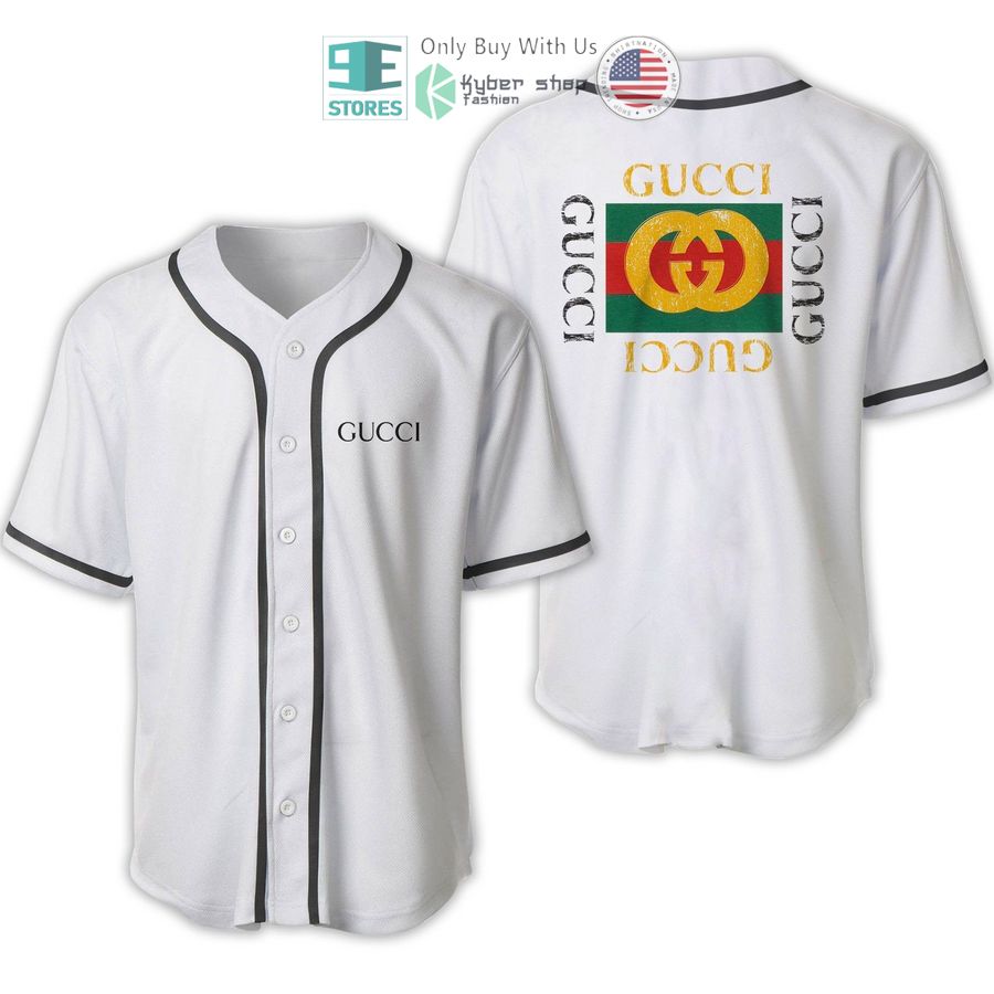 gucci luxury brand logo white baseball jersey 1 4429