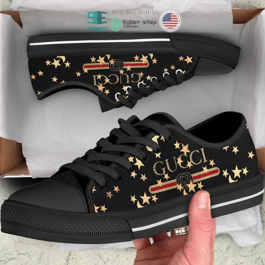 gucci star black canvas low top shoes 1 92263