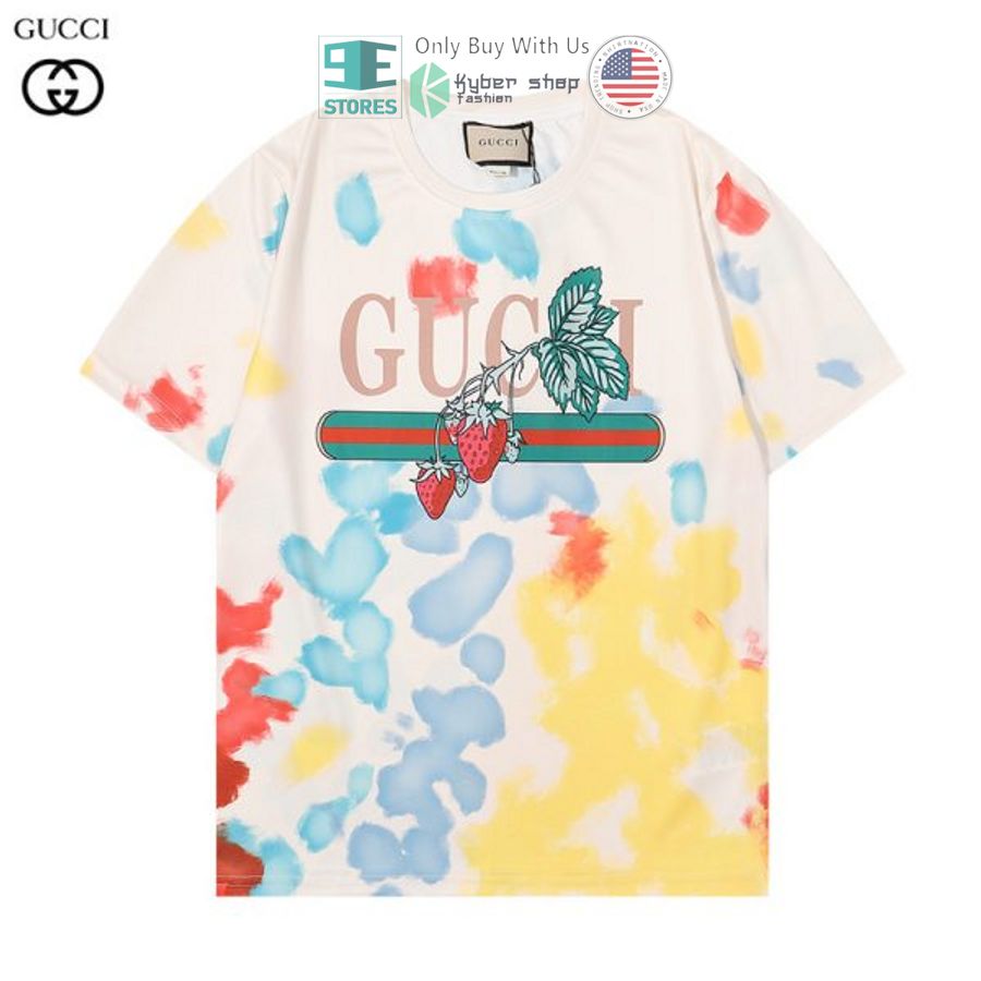 gucci strawberry paint 3d t shirt 1 42389
