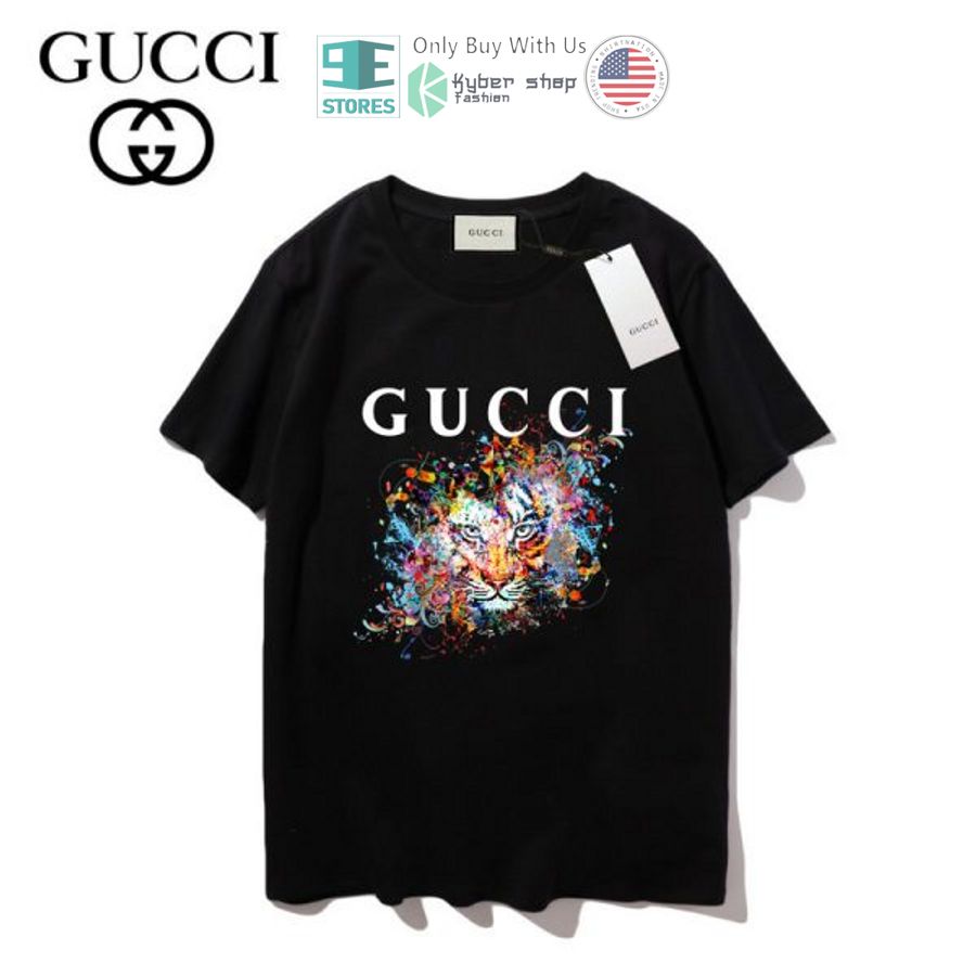 gucci tiger paint black 3d t shirt 1 22405