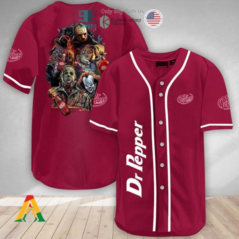 halloween horror characters dr pepper baseball jersey 1 4365