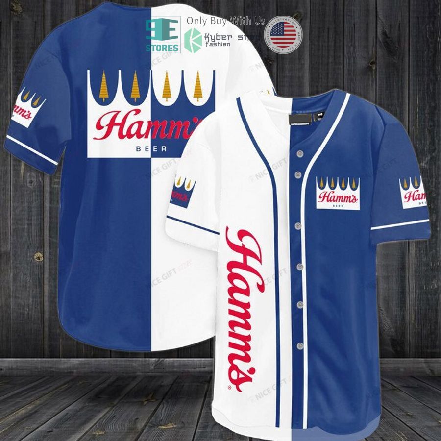 hamms brewery logo blue white baseball jersey 1 50224