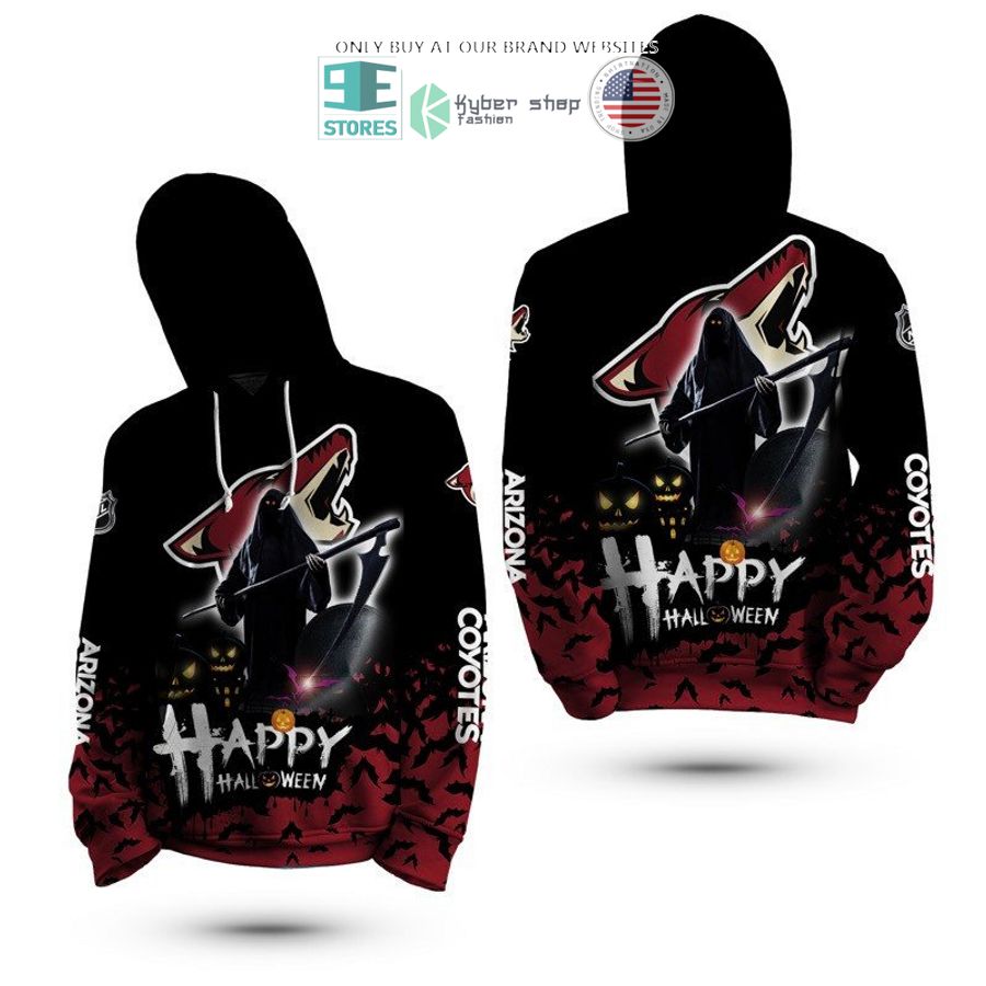 happy halloween grim reaper arizona coyotes 3d shirt hoodie 2 79527