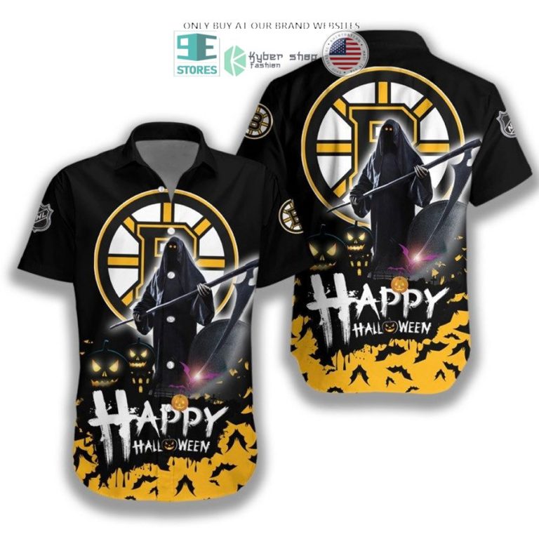 happy halloween grim reaper boston bruins hawaiian shirt 1 6980