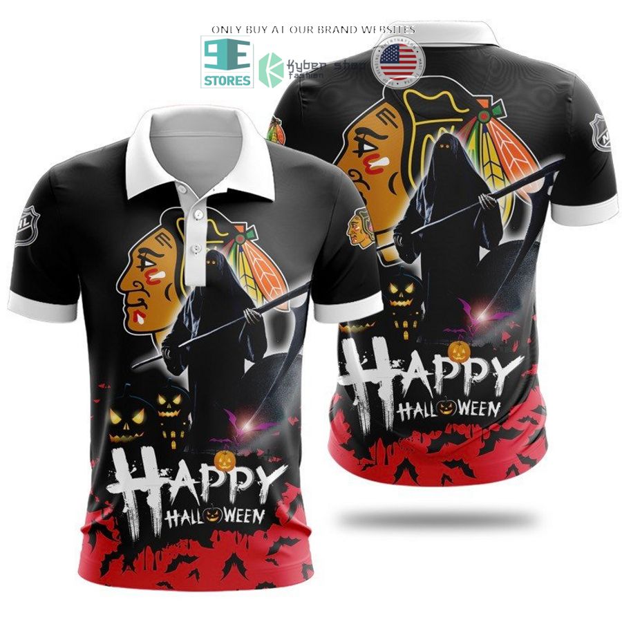 happy halloween grim reaper chicago blackhawks 3d shirt hoodie 1 95743