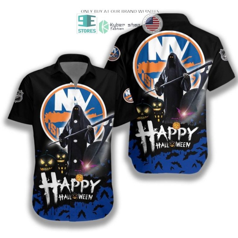 happy halloween grim reaper new york islanders hawaiian shirt 1 11171