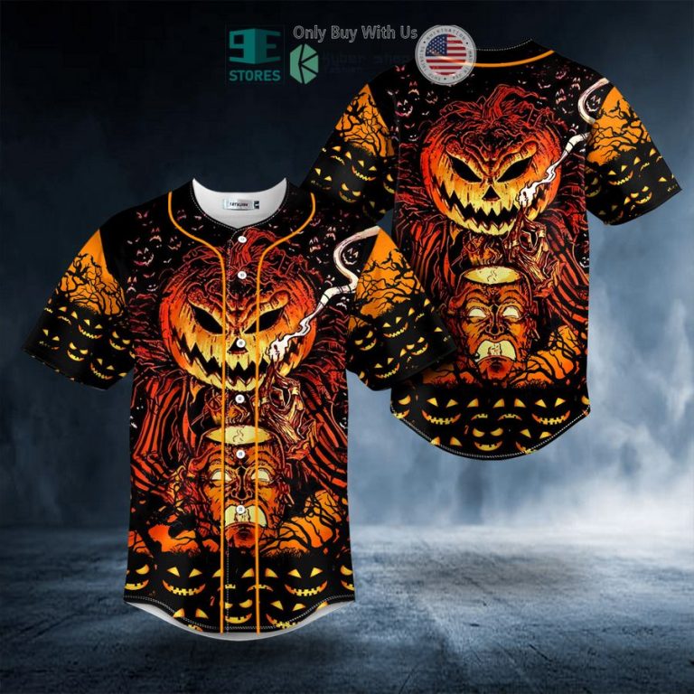 happy halloween pumpkin skull baseball jersey 1 69693