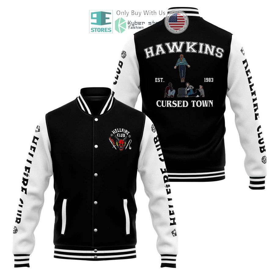 hawkins cursed town stranger things baseball jacket 1 86738