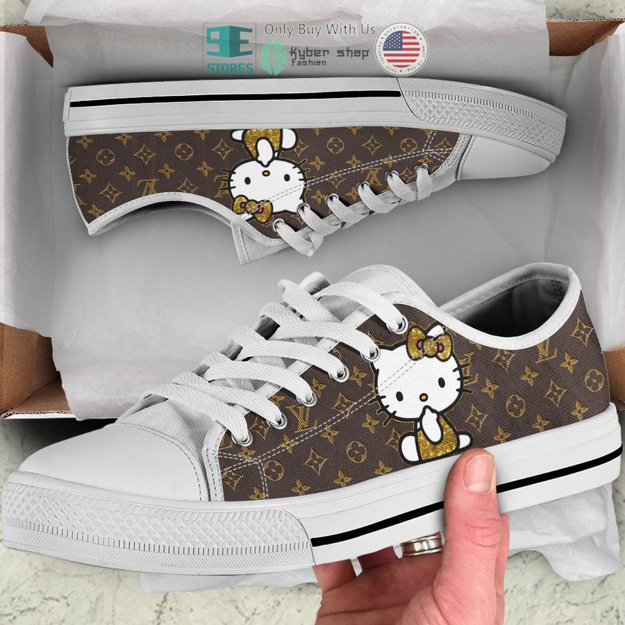 hello kitty louis vuitton brown canvas low top shoes 1 73335