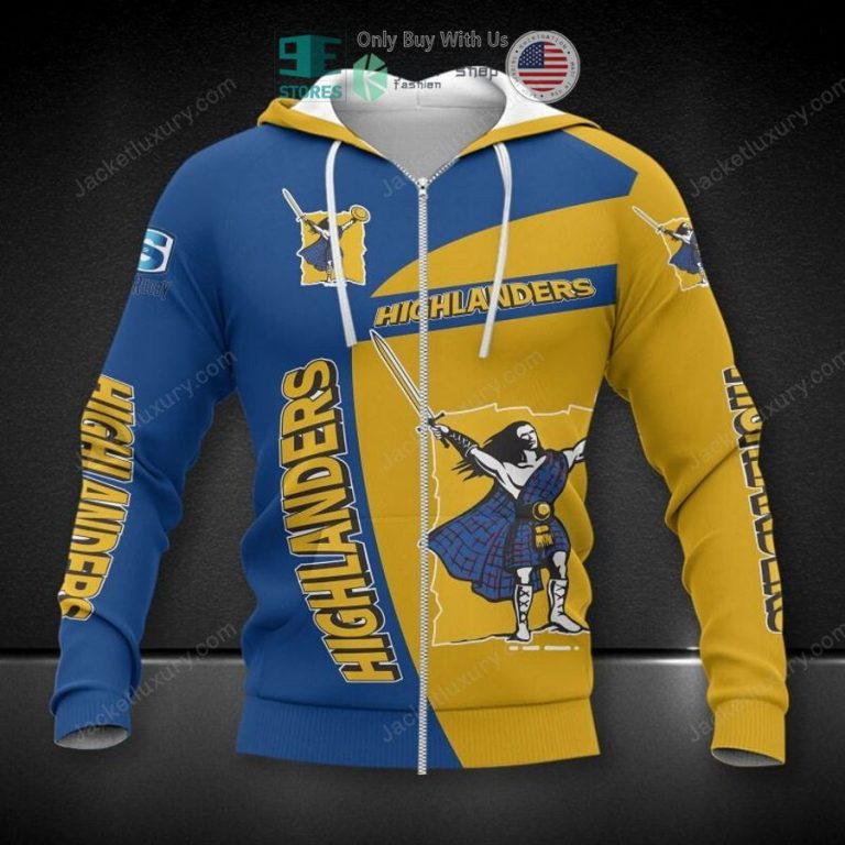 highlanders super rugby logo yellow blue 3d hoodie polo shirt 3 11031