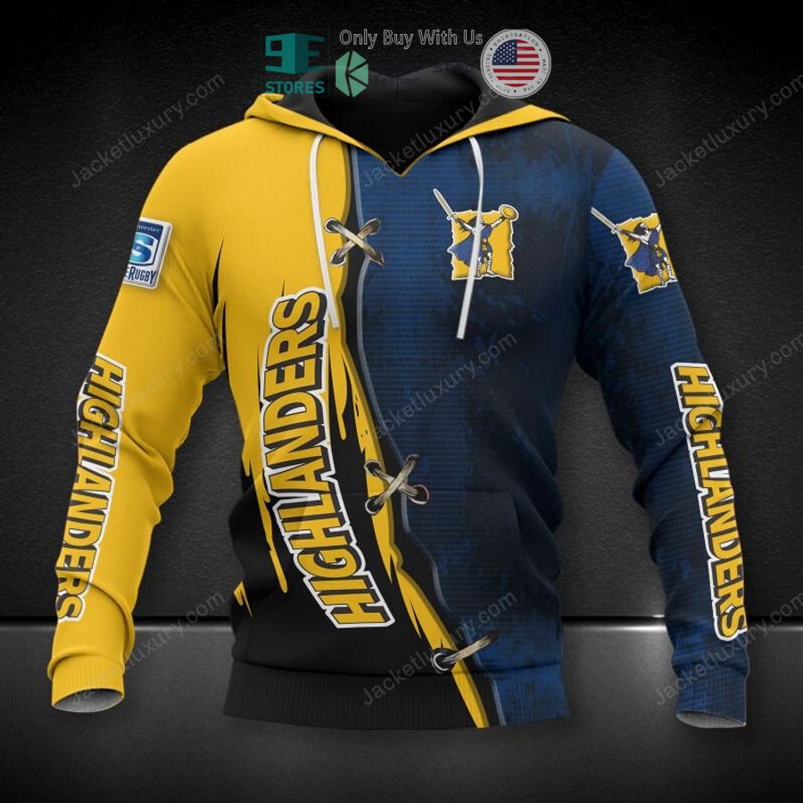 highlanders super rugby yellow blue 3d hoodie polo shirt 1 63744