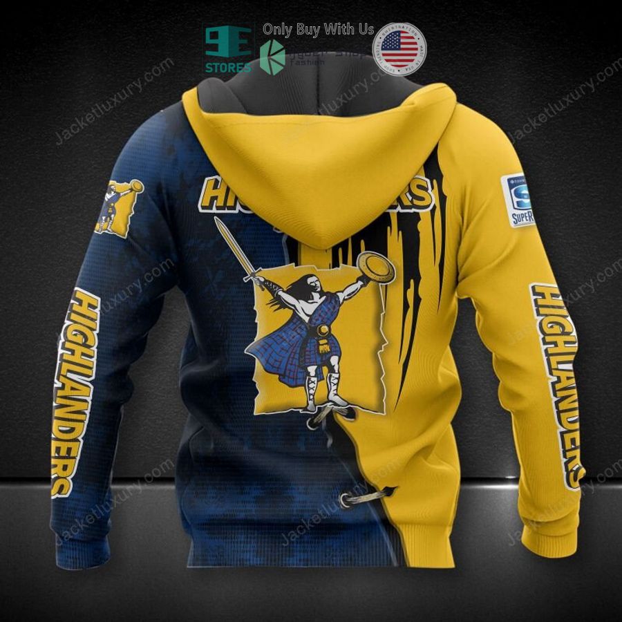 highlanders super rugby yellow blue 3d hoodie polo shirt 2 99113