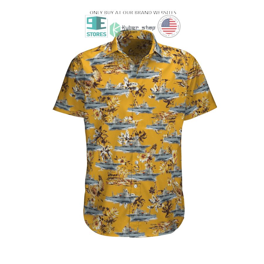 hmas sirius o 266 royal australian navy yellow hawaiian shirt shorts 1 47744