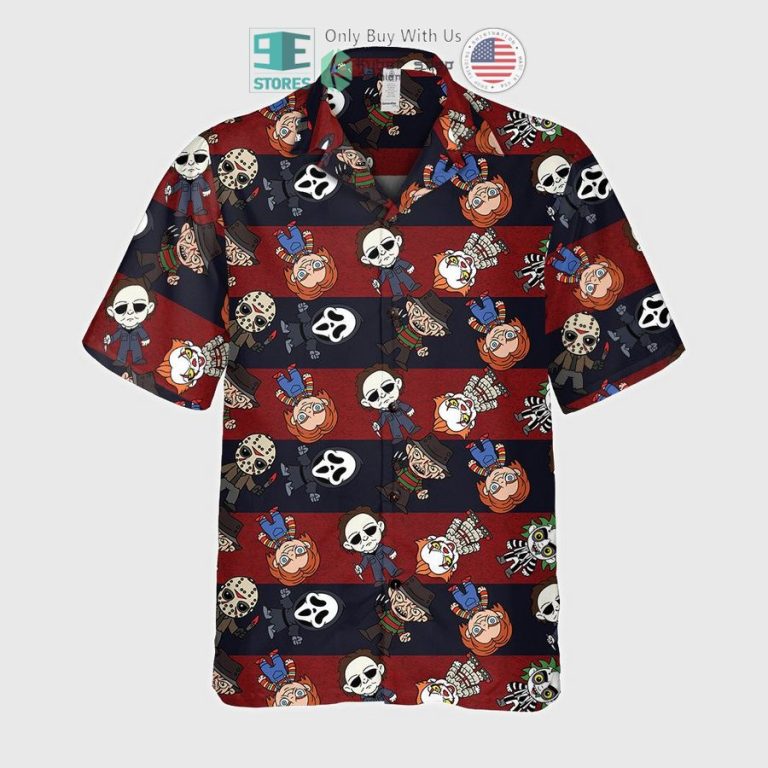 horror characters chibi red blue hawaiian shirt 3 96211