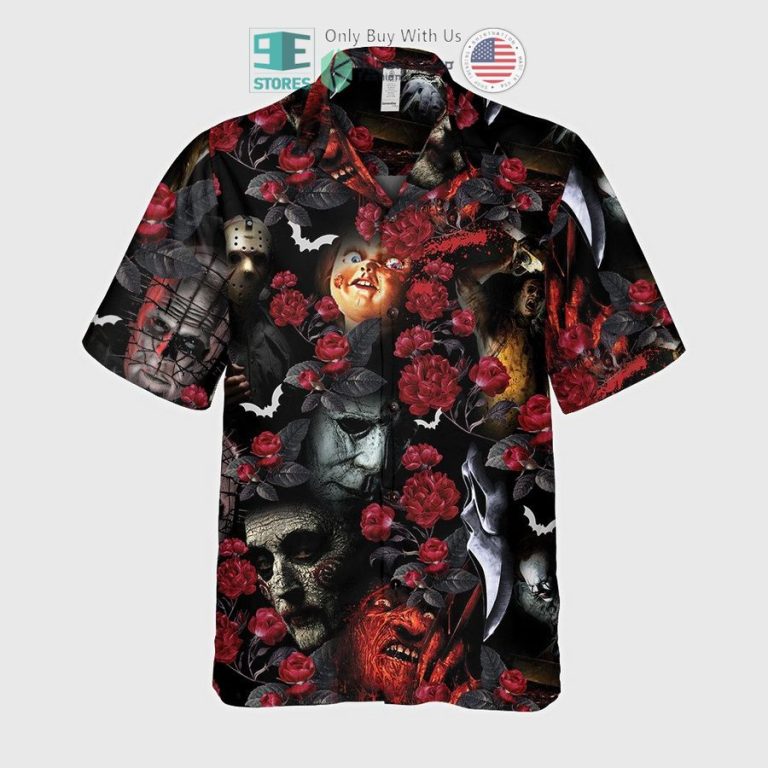 horror characters rose hawaiian shirt 3 84097