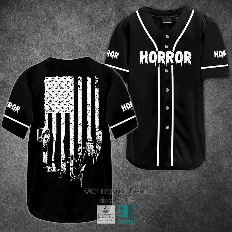 horror characters us flag horror movie baseball jersey 1 7722