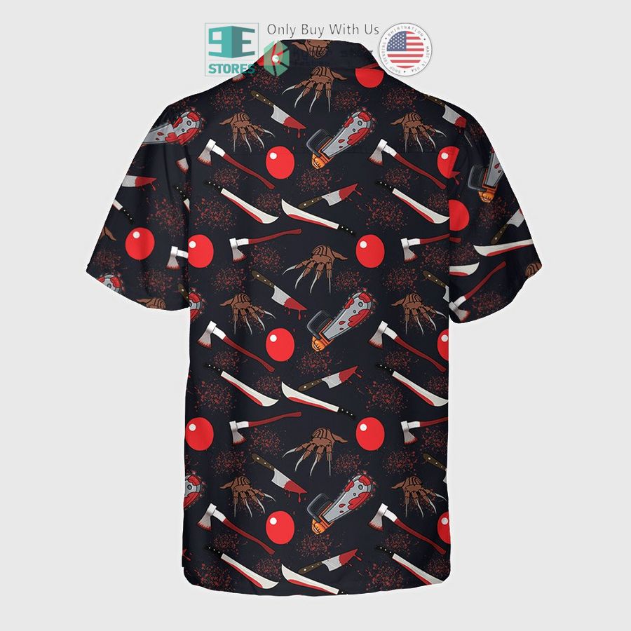 horror characters weapon pattern hawaiian shirt 2 6800